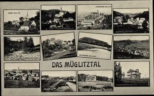 Ak Altenberg im Osterzgebirge, Dohna, Weesenstein, Finkenfang, Geising, Zinnwald