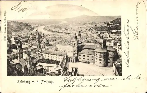 Ak Salzburg Stadt, Totalansicht, Festung