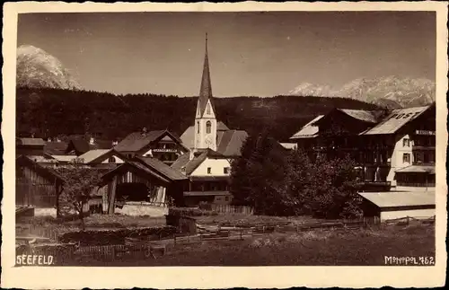 Ak Seefeld in Tirol, Totalansicht, Kirche