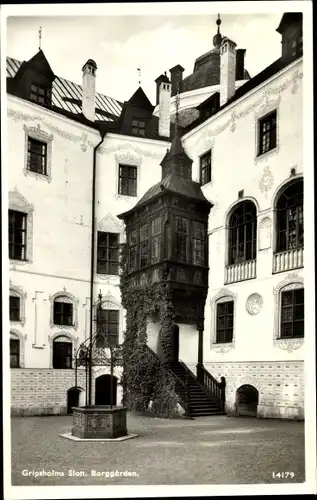 Ak Mariefred Schweden, Schloss Gripsholm, Borggarden