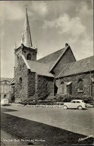 Ak Vejle Jutland Dänemark, St. Nikolai Kirche