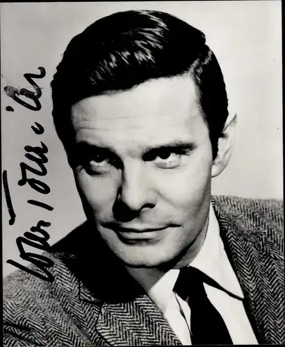 Foto Schauspieler Louis Jourdan, Portrait, Autogramm