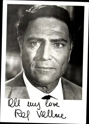 Autogrammkarte Schauspieler Raf Vallone, Portrait