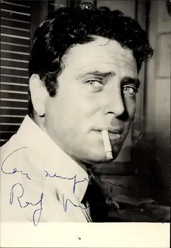Autogrammkarte Schauspieler Raf Vallone, Portrait
