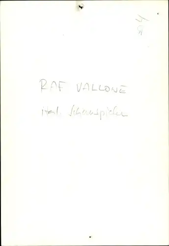 Autogrammkarte Schauspieler Raf Vallone, Portrait