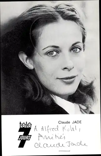 Foto Schauspielerin Claude Jade, Portrait, Autogramm