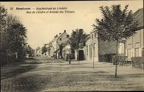 Ak Hemixem Hemiksem Flandern Antwerpen, Asschestraat en Lindelei