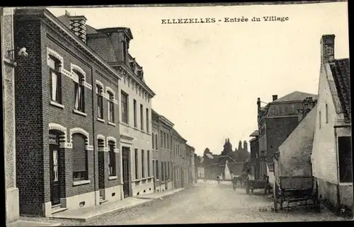 Ak Ellezelles Wallonia Hennegau, Dorfeingang