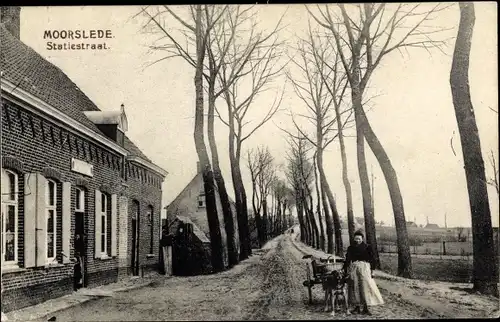 Ak Moorslede Westflandern, Statiestraat, Hundewagen