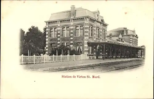 Ak St. Mard Virton Wallonien Luxemburg, Bahnhof, Gleisseite
