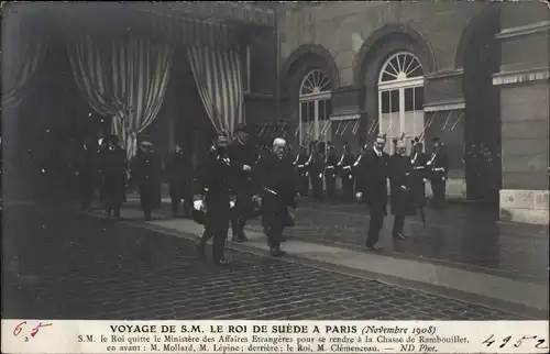 Ak Travel Der König von Schweden in Paris, November 1908, Jagd in Rambouillet