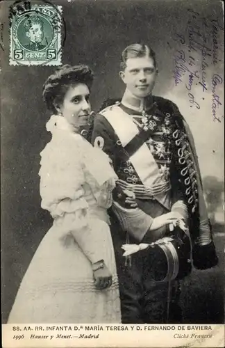 Ak Maria Theresia von Spanien, Prinz Ferdinand von Bayern