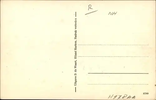 Ak Marken Nordholland, Noodlanding, Notlandung auf einer Wiese, Flugzeug