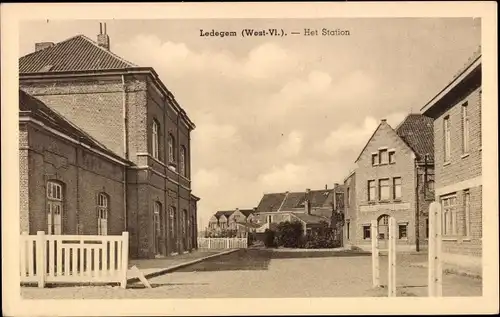 Ak Ledegem Ledeghem Westflandern, Het Station