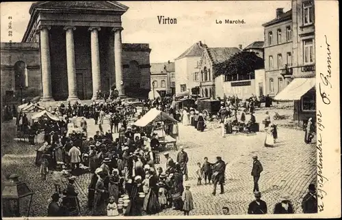 Ak Virton Wallonie Luxembourg, Der Markt