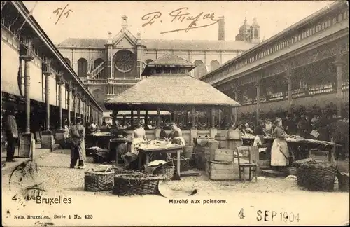 Ak Brüssel Brüssel, Fischmarkt