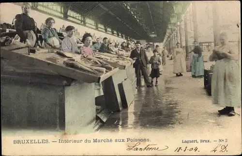 Ak Brüssel Brüssel, Fischmarkt, Halle