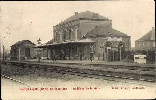 Ak Bourg Léopold Léopoldsburg Flandern Limburg, Gare