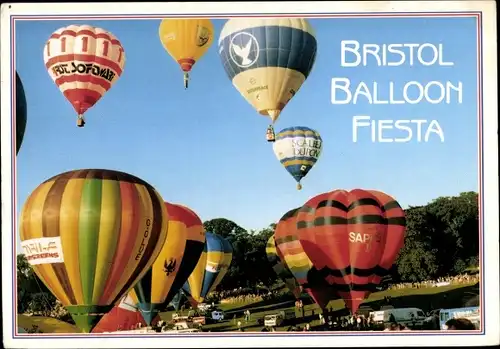 Ak Bristol South West England, Ballon Fiesta, Asthon Park, Heißluftballons