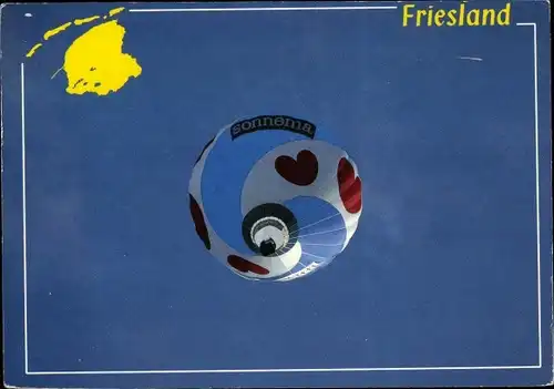 Ak Friesland Niederlande, Heißluftballon in der Luft, Sonnema