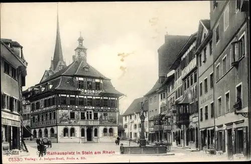 Ak Stein am Rhein Kanton Schaffhausen, Rathausplatz
