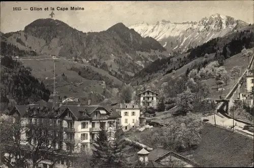 Ak Glion Montreux, Kanton Waadt und Cape Moine