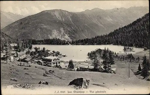 Ak Lac Champex Kanton Wallis Schweiz, Ortsansicht