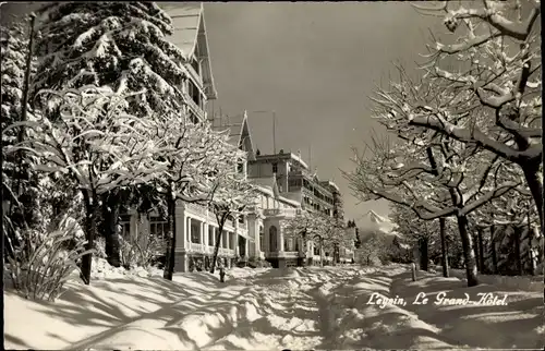 Ak Leysin Kanton Waadt, Grand Hotel, Winter