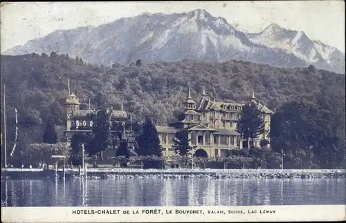 Ak Le Bouveret Kanton Wallis, Hotels Chalet de la Forêt, Genfersee