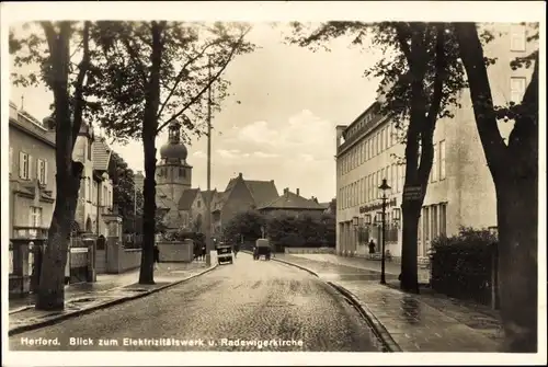 Ak Herford in Westfalen, Elektrizitätswerk, Radewigerkirche