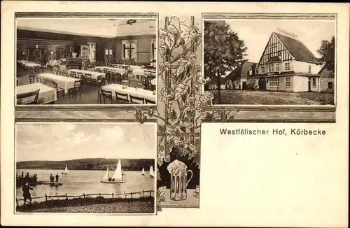 Ak Körbecke Möhnesee in Nordrhein Westfalen, Kurpensionat Westfälischer Hof