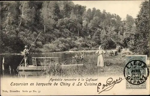 Ak Chiny Wallonien, Excursion en barquette a La Cuisine, Goflouet