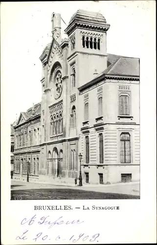 Judaika Ak Bruxelles Brüssel, Partie an der Synagoge
