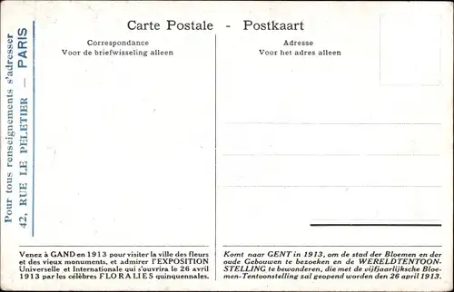 Ak Gent Gent Ostflandern, Internationale Ausstellung 1913, Floralies, Gent, Frau auf einer Wiese