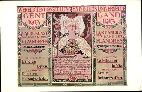 Ak Gent Ostflandern, Weltausstellung 1913, Antike Kunst in Flandern