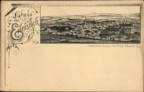 Litho Eibenstock im Erzgebirge Sachsen, Panorama