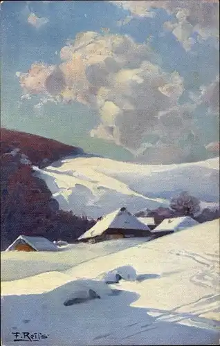 Künstler Ak Reiss, Fritz, Winter im Schwarzwald