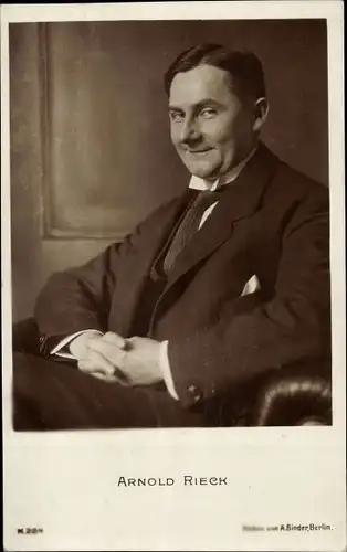 Ak Schauspieler Arnold Rieck,  Portrait