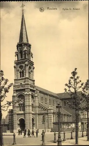 Ak Roeselare Roeselaere Rousselare Roulers Westflandern, St. Amandus Kirche