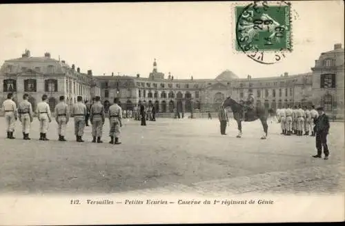 Ak Versailles Yvelines, Kleine Ställe, Kaserne des 1. Ingenieurregiments