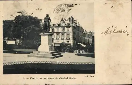 Postkarte Versailles Yvelines, Statue von General Hoche