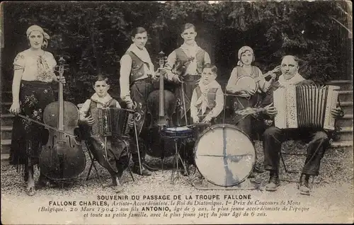 Ak-Andenken an den Durchgang der Truppe Fallone Charles