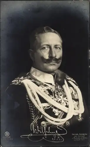 Ak Kaiser Wilhelm II., Portrait, Uniform, Orden, Schulterschnüre