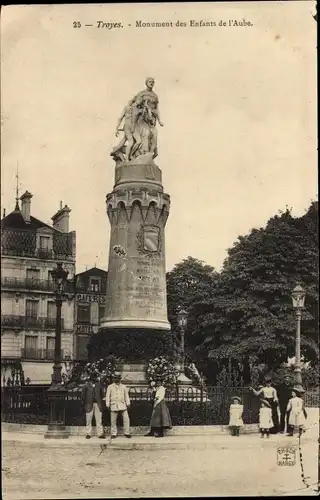 Ak Troyes-Aube, Denkmal für die Kinder der Morgenröte