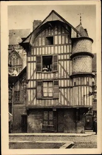 Ak Troyes-Aube, Der Turm des Orfevre, Rue Champeaux 9