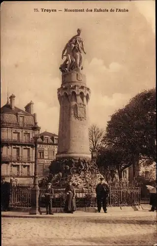 Ak Troyes Aube, Denkmal für die Kinder der Morgenröte