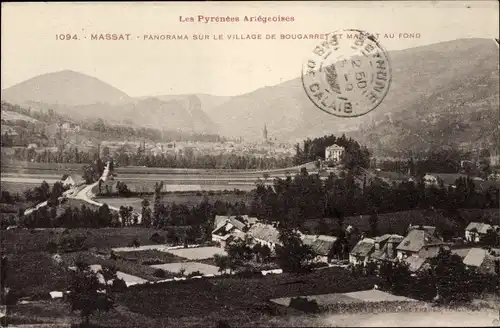 Ak Massat Ariège, Panorama auf das Dorf Bougarret