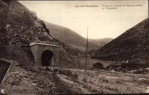 Ak Ax les Thermes Ariège, Transpyrenäentunnel in l'Hospitalet