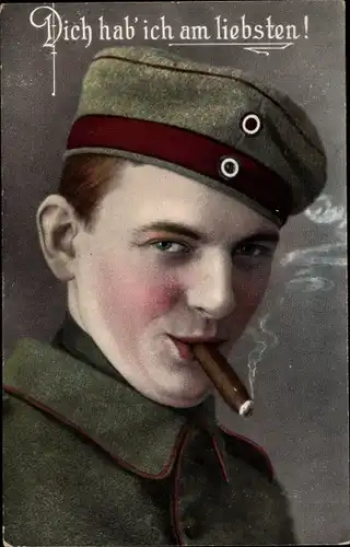 Ak Dich hab ich am liebsten, Soldat mit Zigarre
