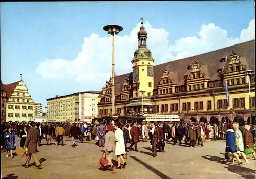 Ak Leipzig in Sachsen, Altes Rathaus, Alte Waage, Markt